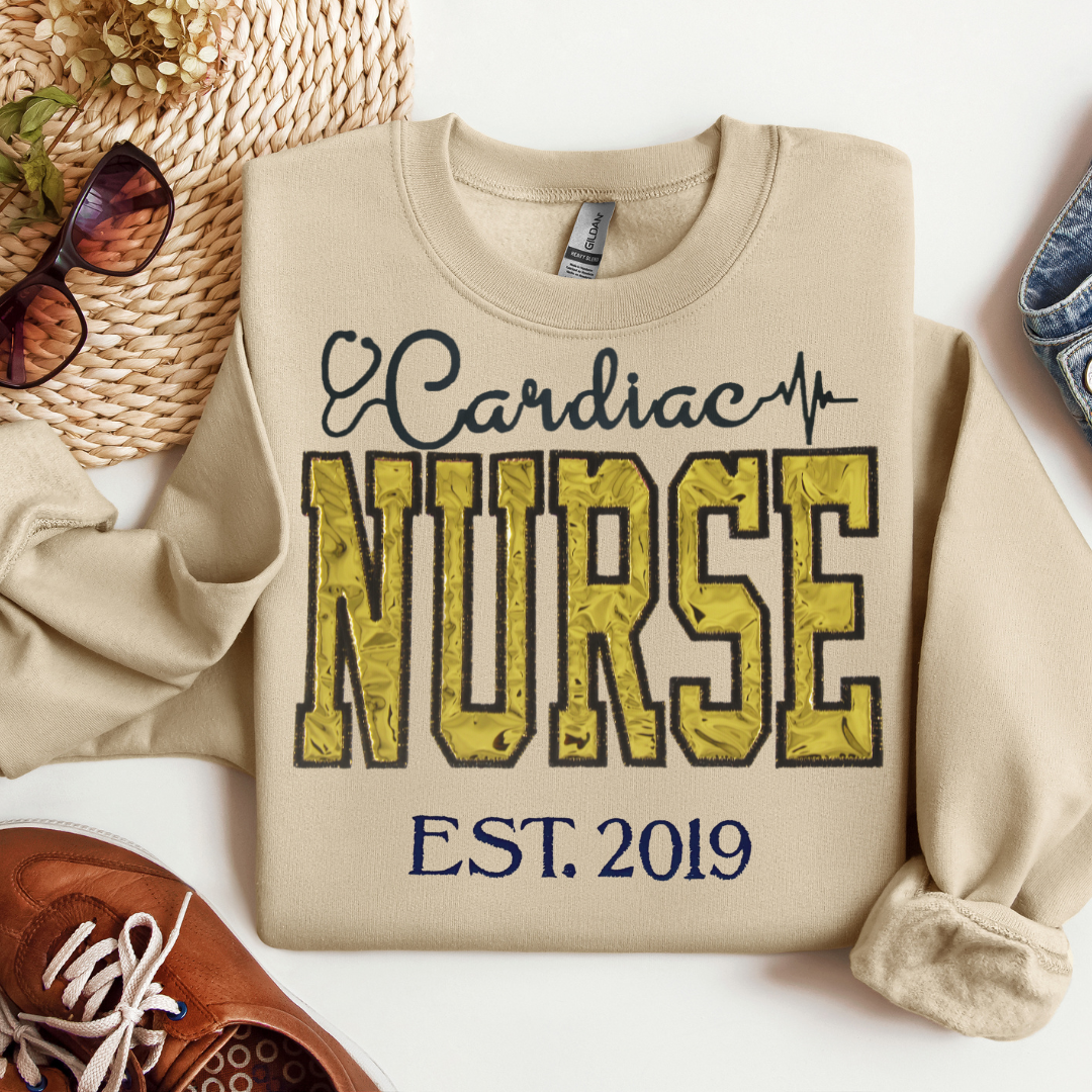 Gold Metallic Cardiac Nurse Hoodie