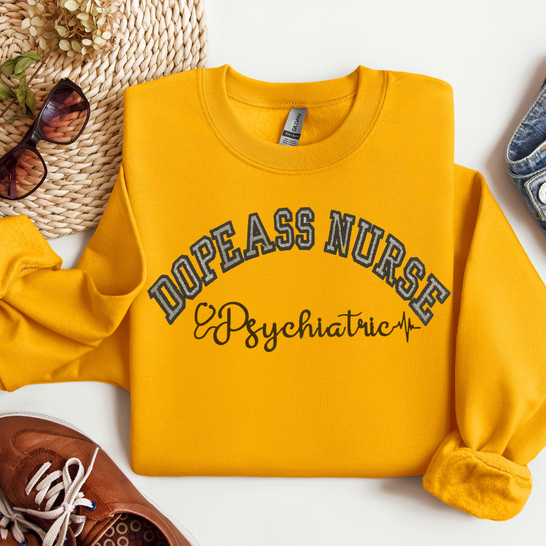 Glitter Dopeass Psych Nurse Hoodie