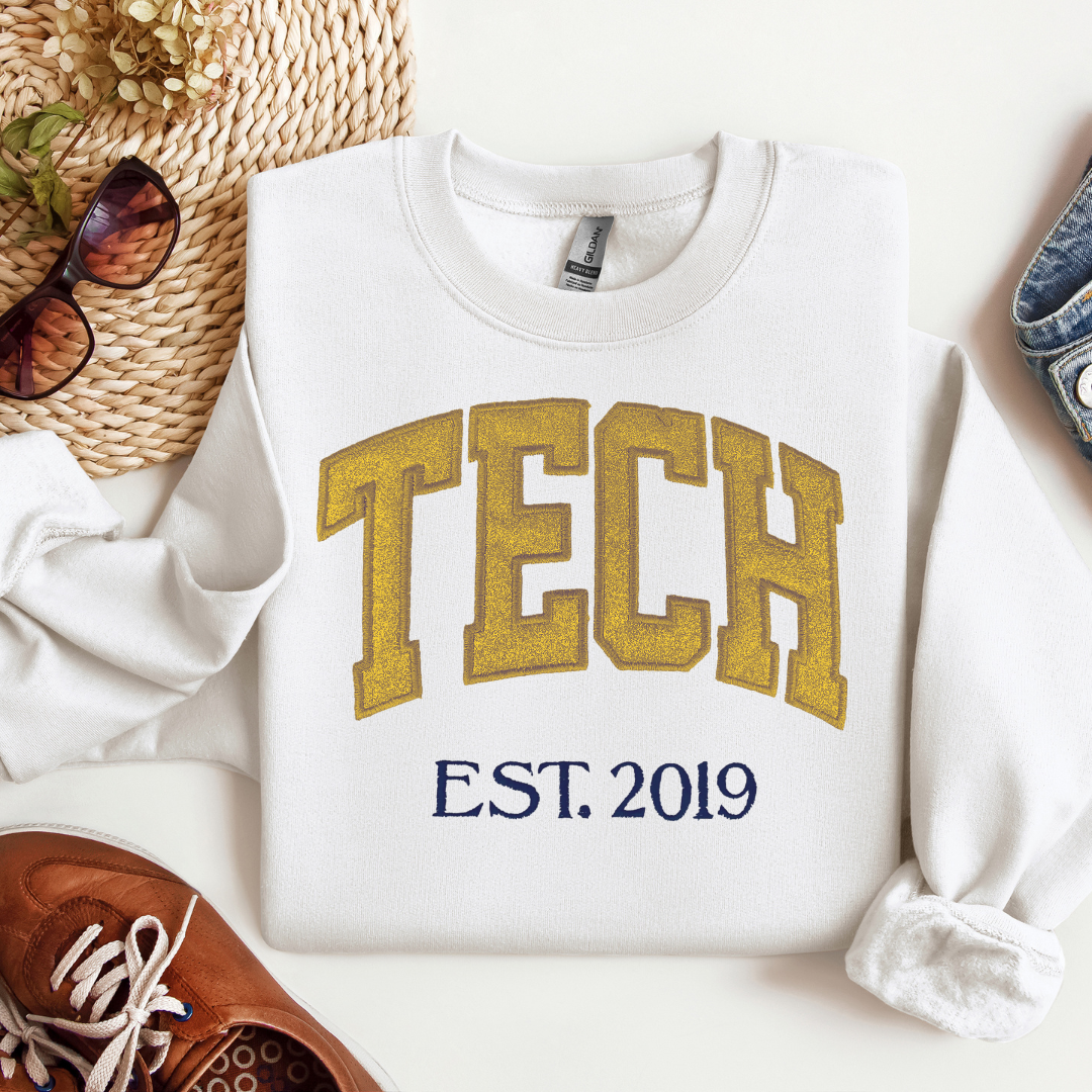 Gold Glitter Nurse Tech Crewneck