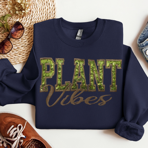 Sequin Plant Vibes Crewneck