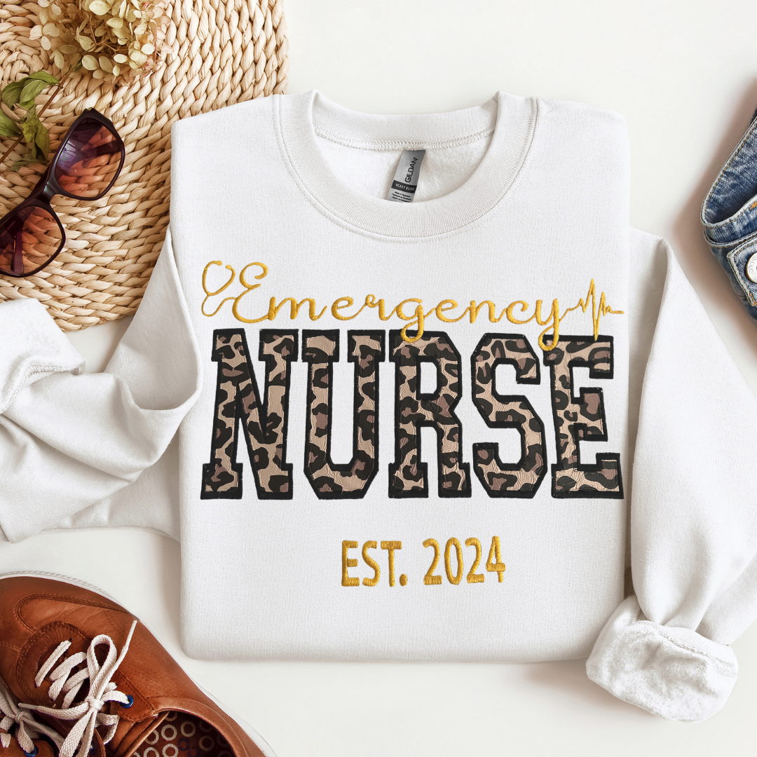 Leopard Print ER Sweatshirt Embroidery