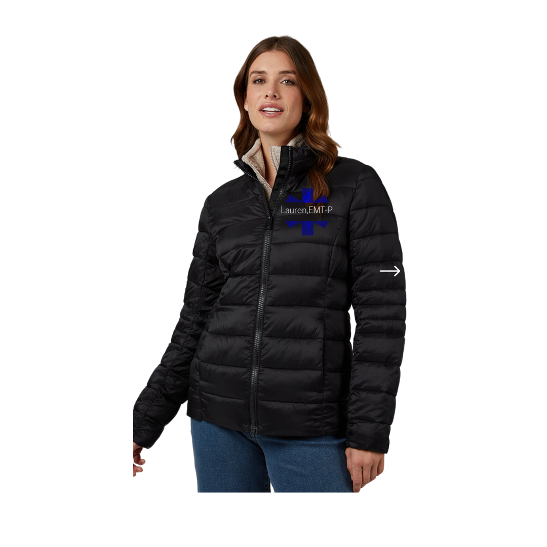 Embroidered Medic Puffer Jacket Cute Custom Outerwear