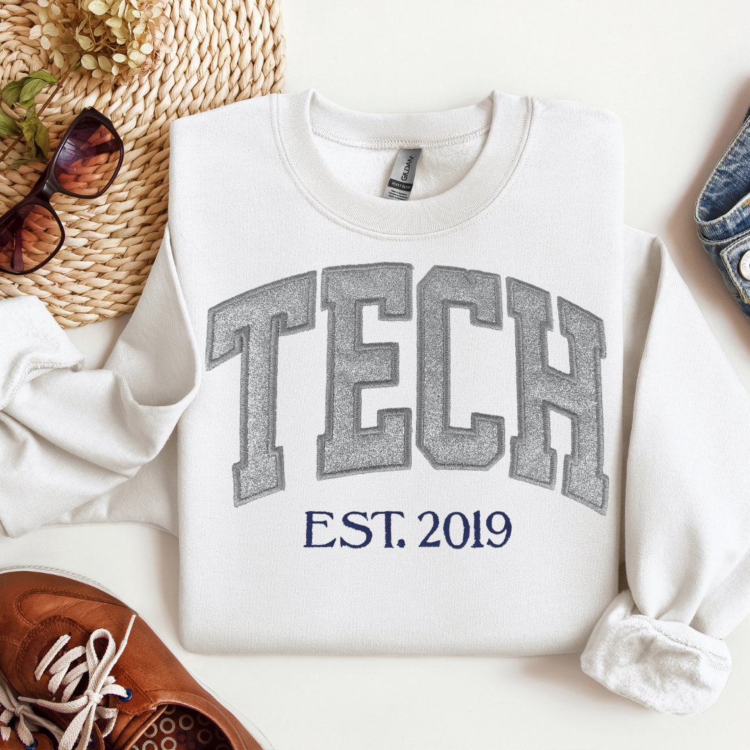 Glitter Nurse Tech Embroidery Crewneck