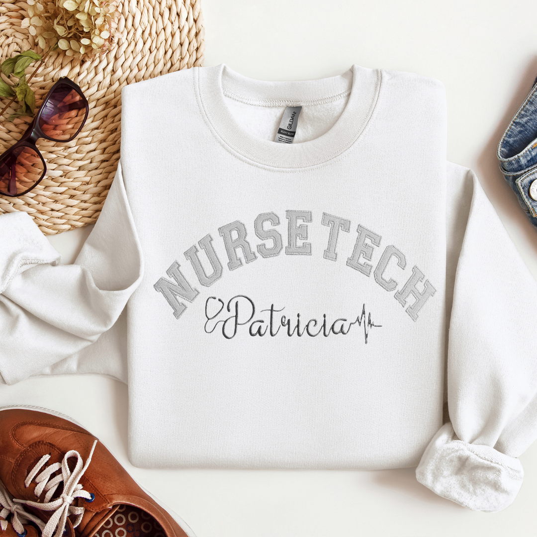 Glitter Nurse Tech Crewneck