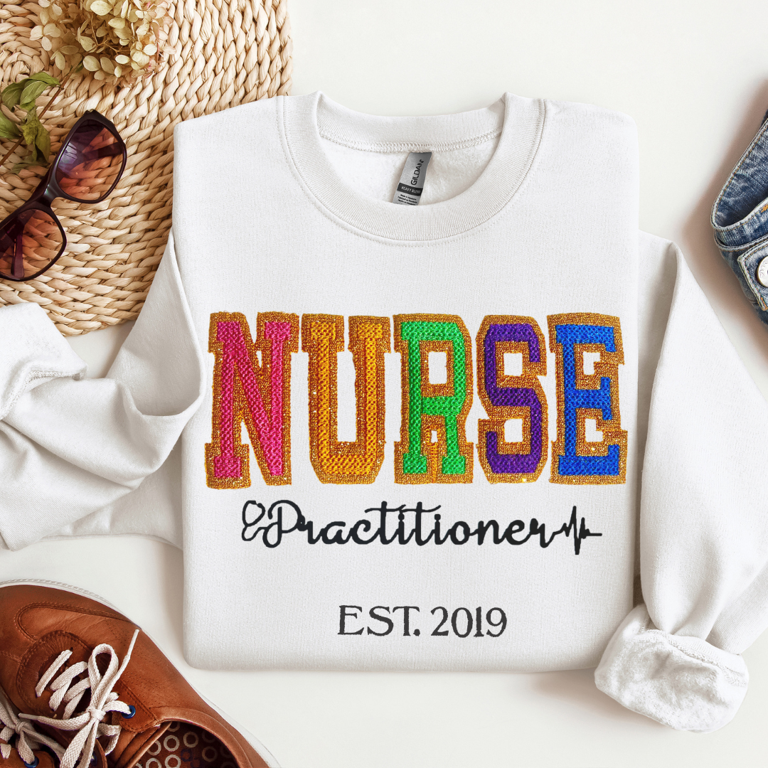 Faux Chenille Practitioner Embroidery Sweatshirt