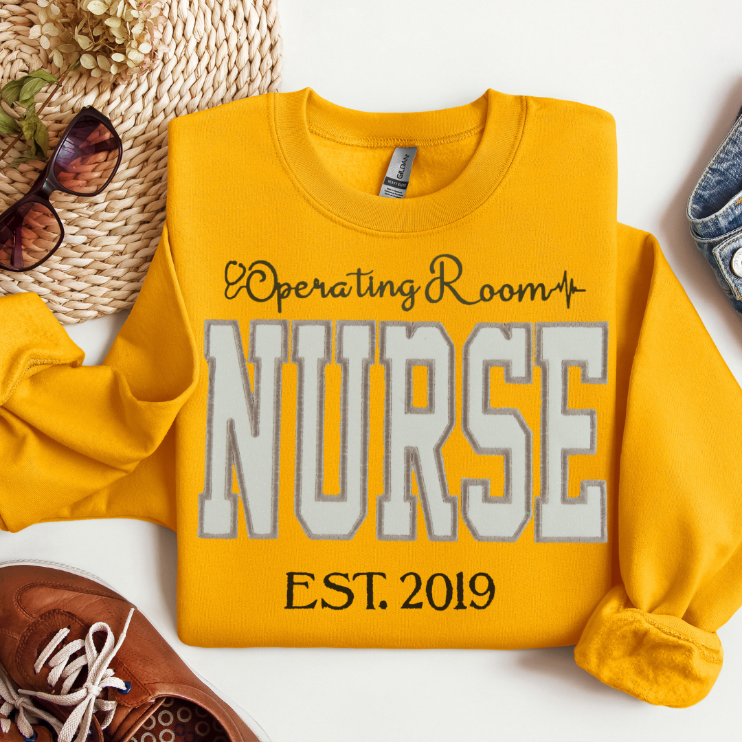 White Glitter OPERATING ROOM Nurse Sweatshirt