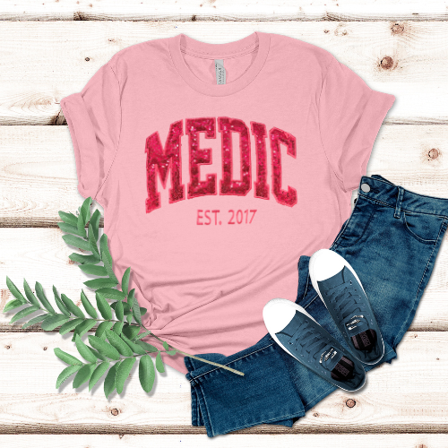 Sequin Embroidery Paramedic T-Shirt