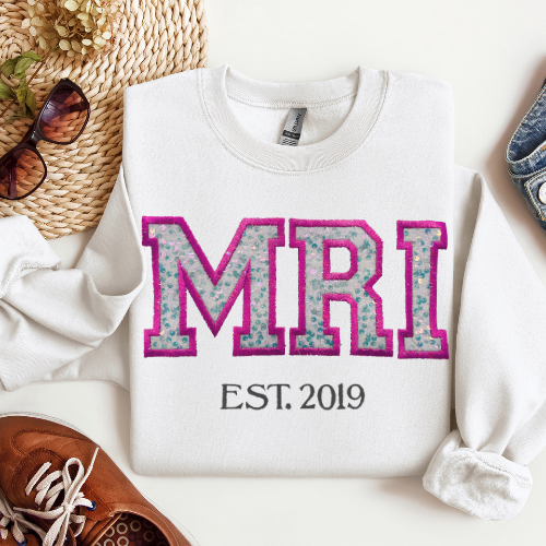 Sequin MRI Embroidery Crewneck