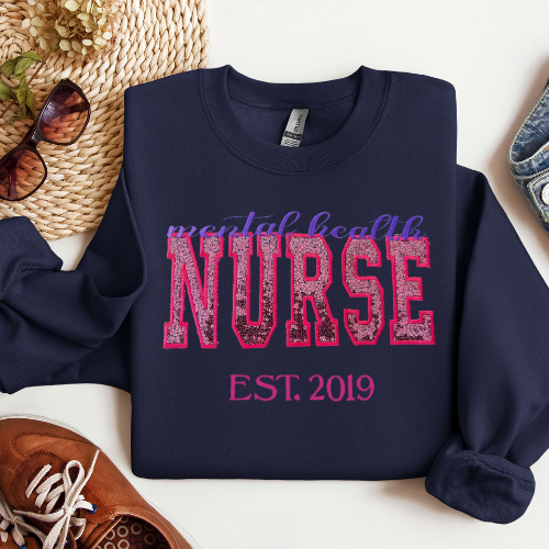 Sequin Psych Nurse Crewneck