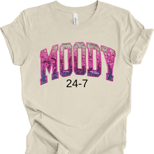 Sequin Rainbow MOODY Embroidered T-Shirt