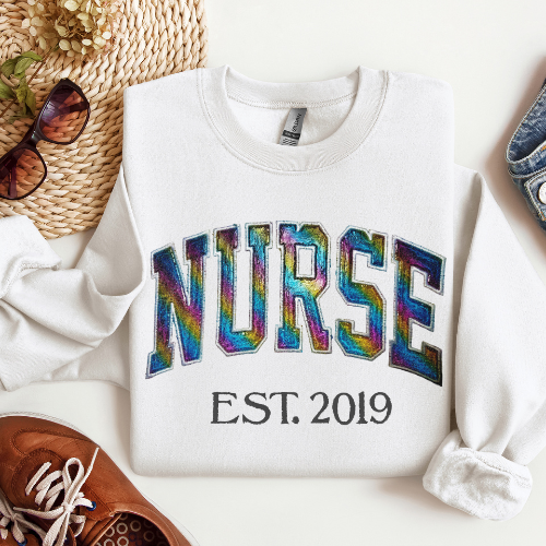 Swirly Glitter Embroidery Crewneck