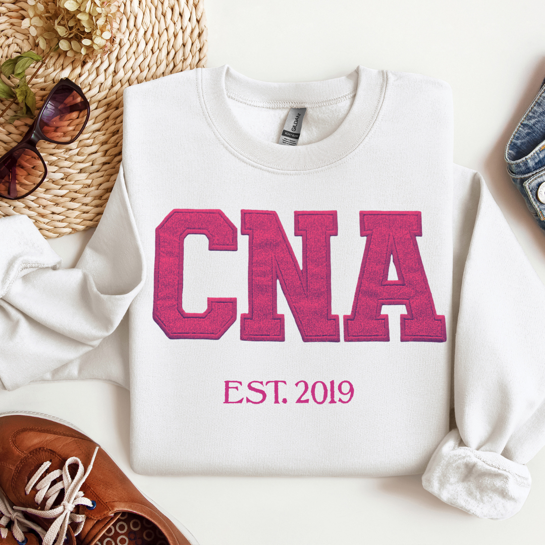 Glitter CNA Embroidery Crewneck