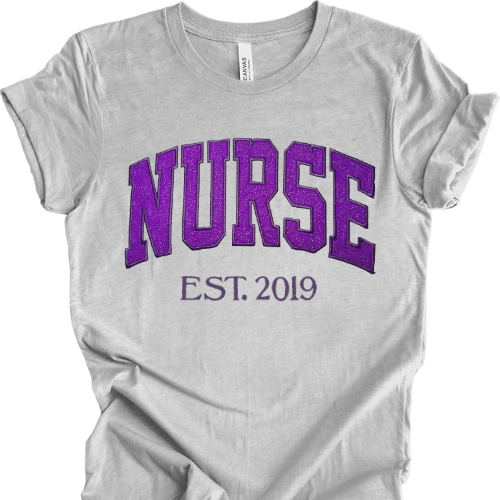 Purple Glitter NURSE T-Shirt