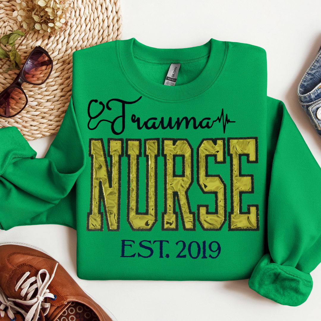 Metallic Trauma Nurse Crewneck
