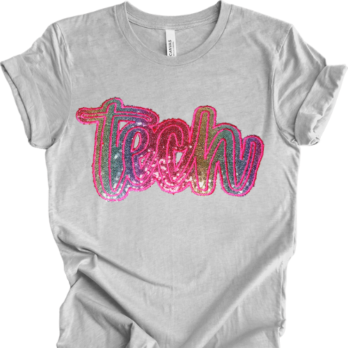 Sequin Rainbow Nurse Tech Shirt