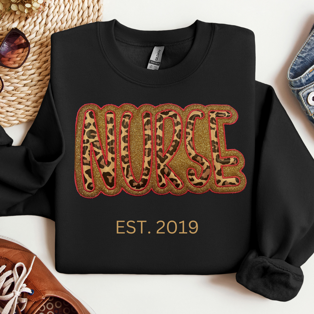 Double Glitter Leopard Crewneck