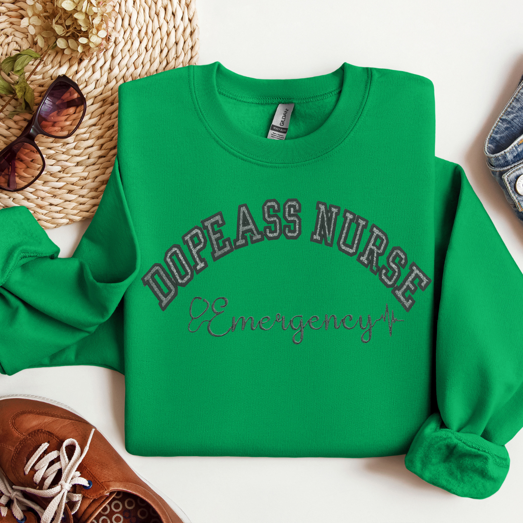 Glitter Dopeass ER Nurse Crewneck
