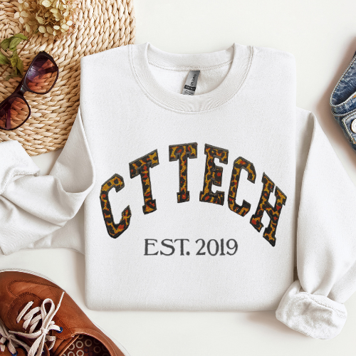 Leopard Print CT Tech Crewneck