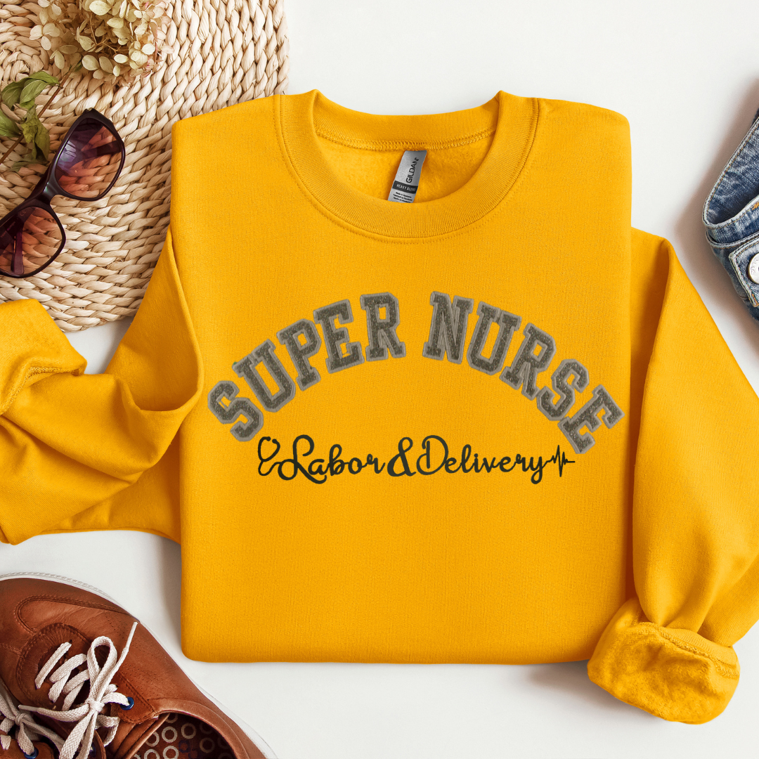 Glitter Super L&D Nurse Crewneck