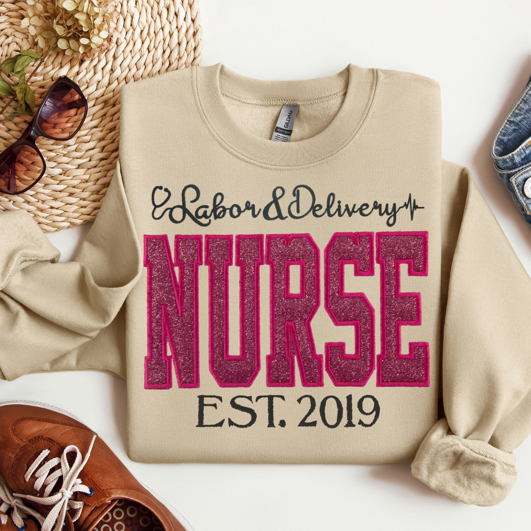 Pink Glitter L&D Nurse Hoodie