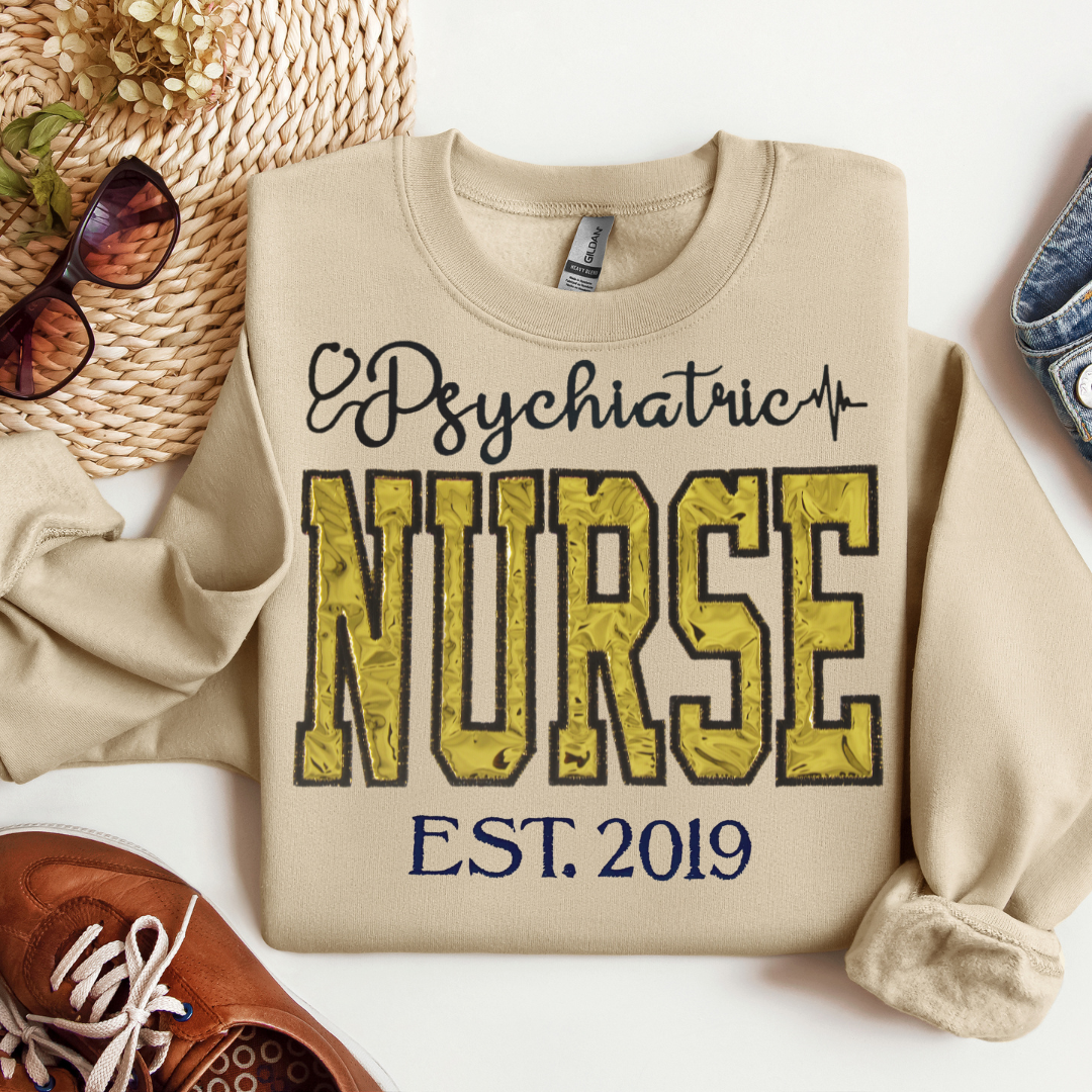Gold Metallic Psych Nurse Hoodie