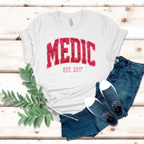 Sequin Embroidery Paramedic T-Shirt