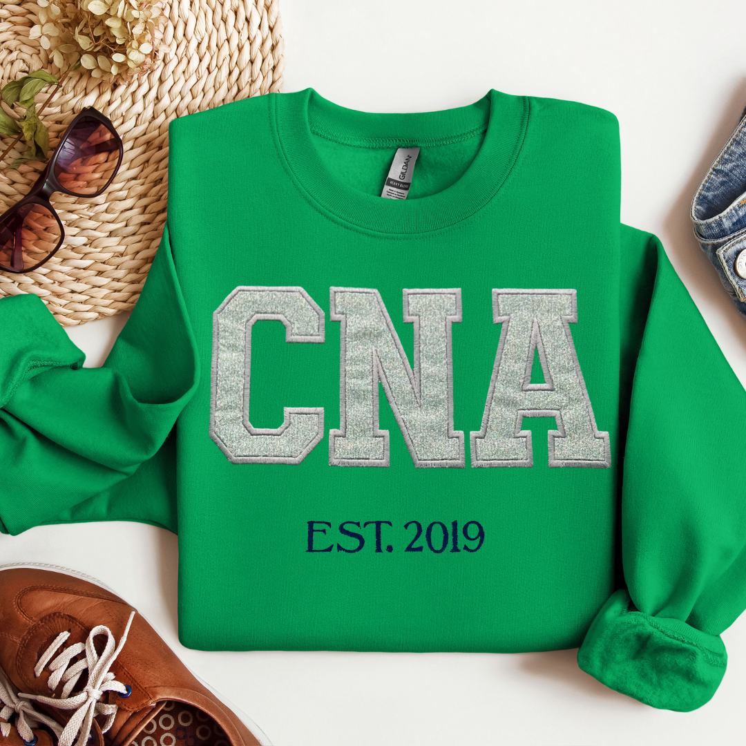 Glitter CNA Embroidery Crewneck