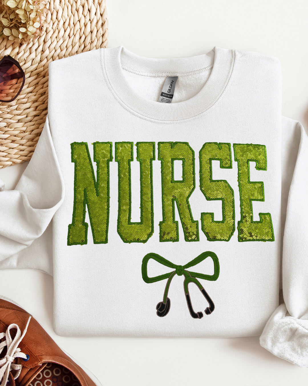 Sequin Glitter Nurse Sweatshirt