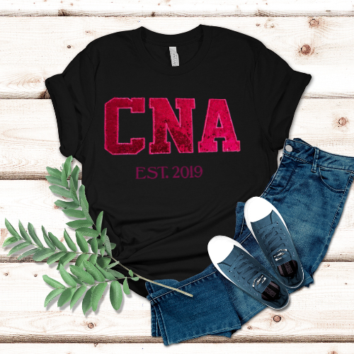 Sequin Nurse Tech CNA T-shirt