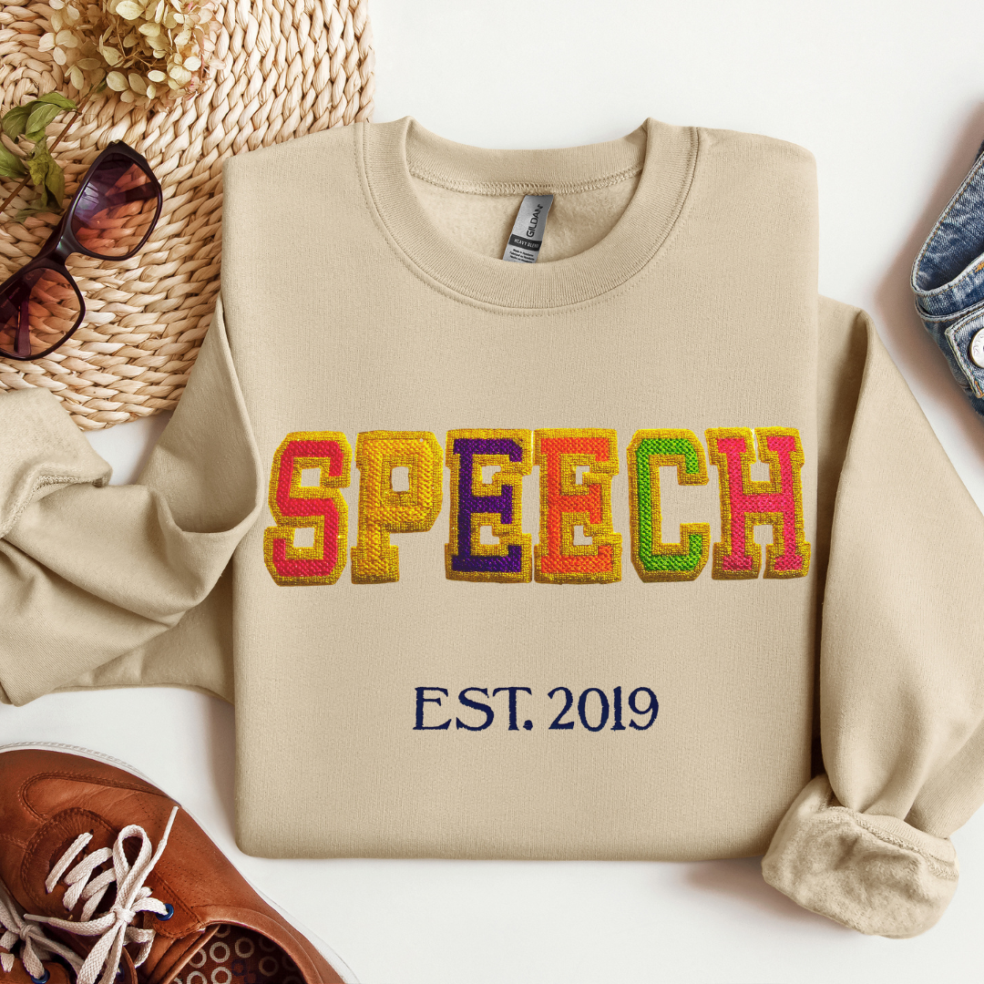 Faux Chenille Speech Therapy Sweatshirt