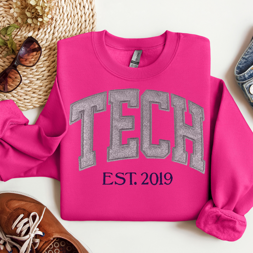 Glitter Nurse Tech Embroidery Crewneck