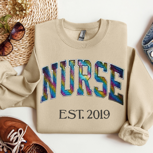 Swirly Glitter Embroidery Crewneck