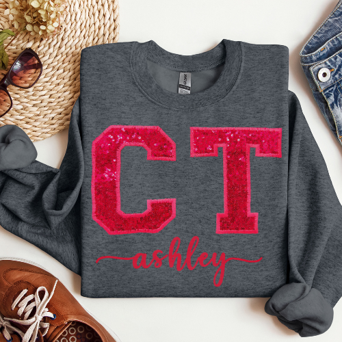 Sequin Name CT TECH Embroidery Crewneck