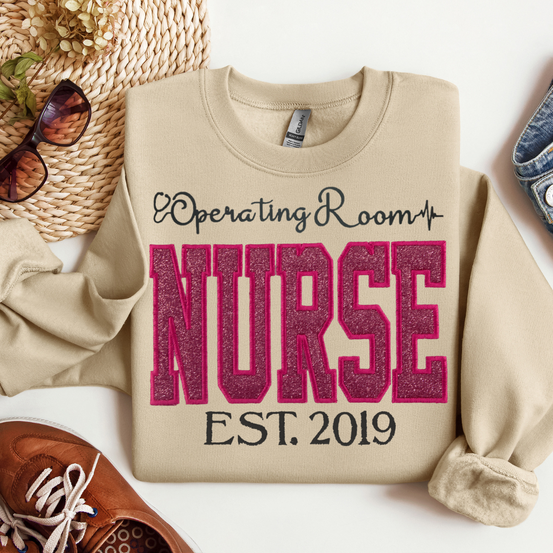 Pink Glitter Operating Room Nurse