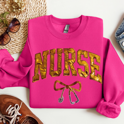 Gold Metallic Embroidery Crewneck