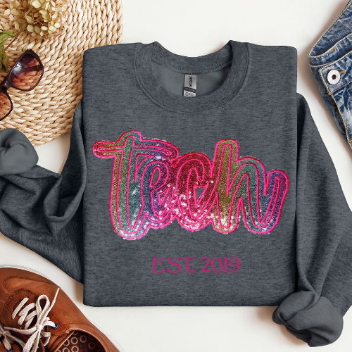 Sequin TECH Embroidery Crewneck