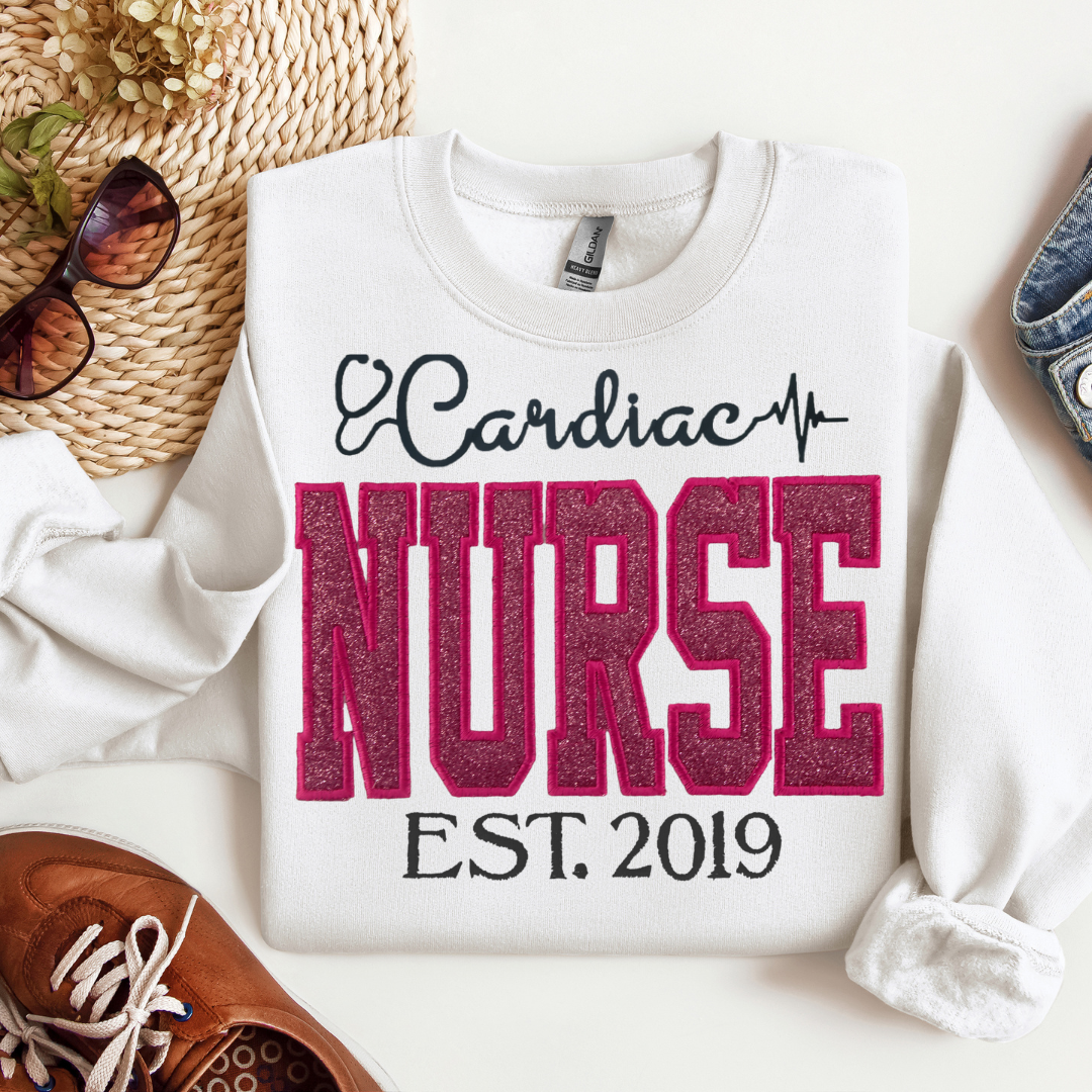 Pink Glitter Cardiac Nurse Hoodie