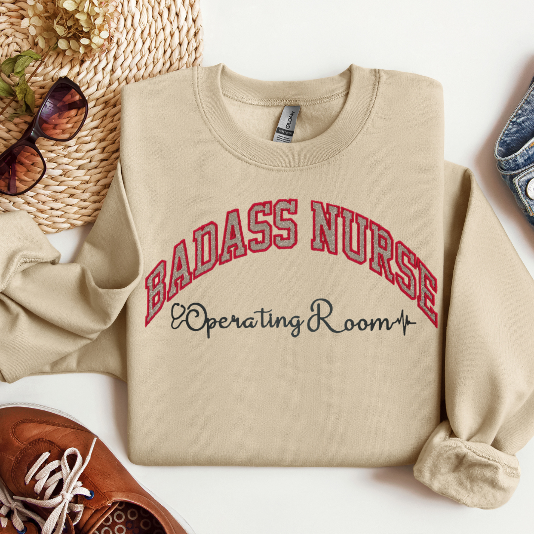 Glitter Badass OR Nurse Crewneck