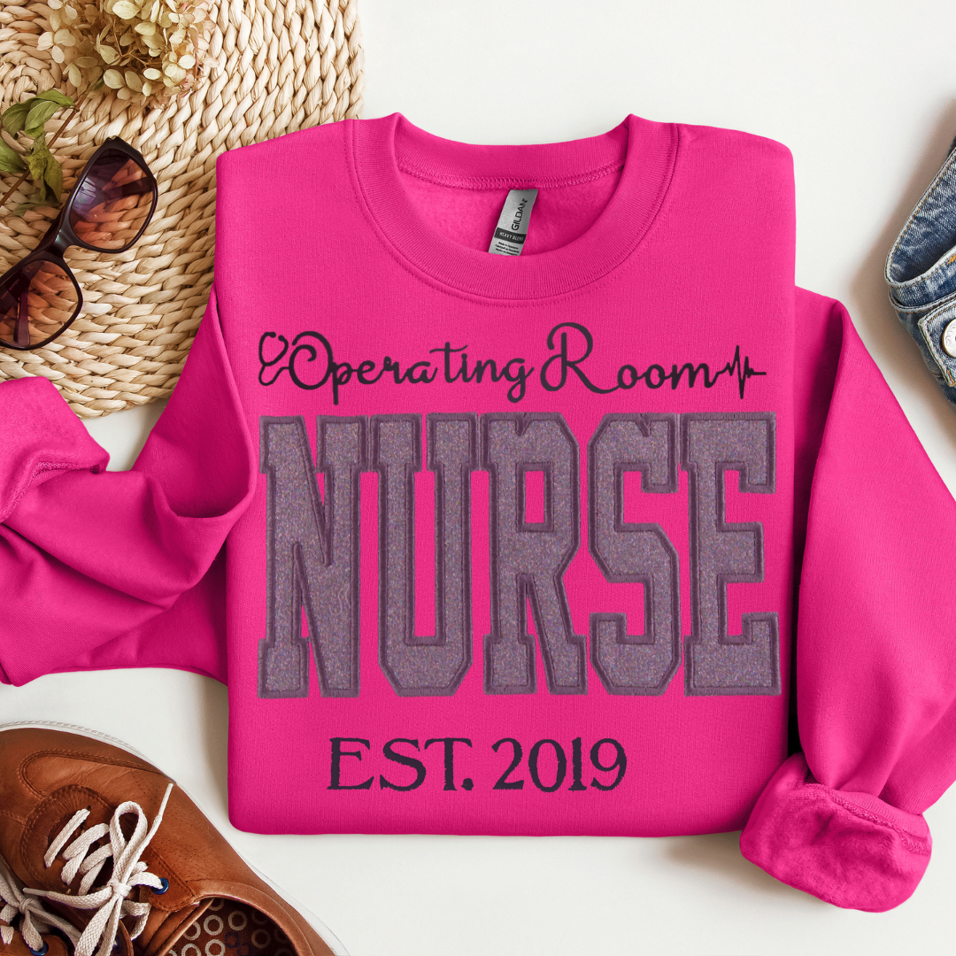 Grey Glitter Operating Room Nurse Hoodie