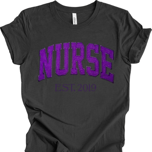 Purple Glitter NURSE T-Shirt