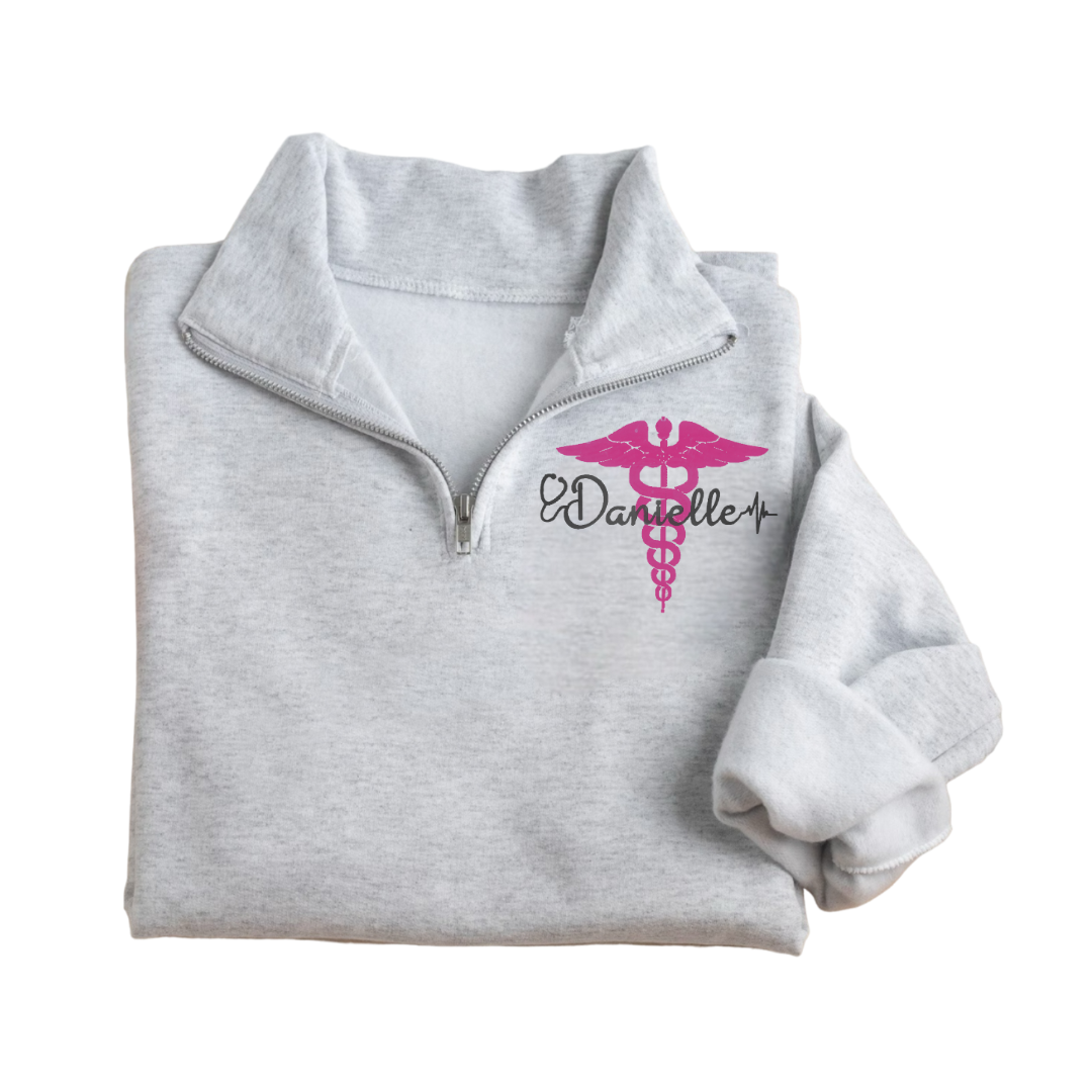 Embroidered 1/4 Zip Pullover