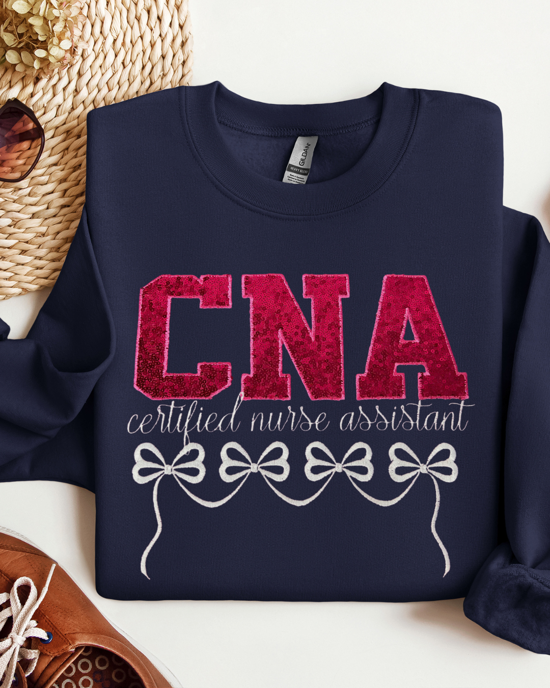Sequin CNA Embroidery Bow