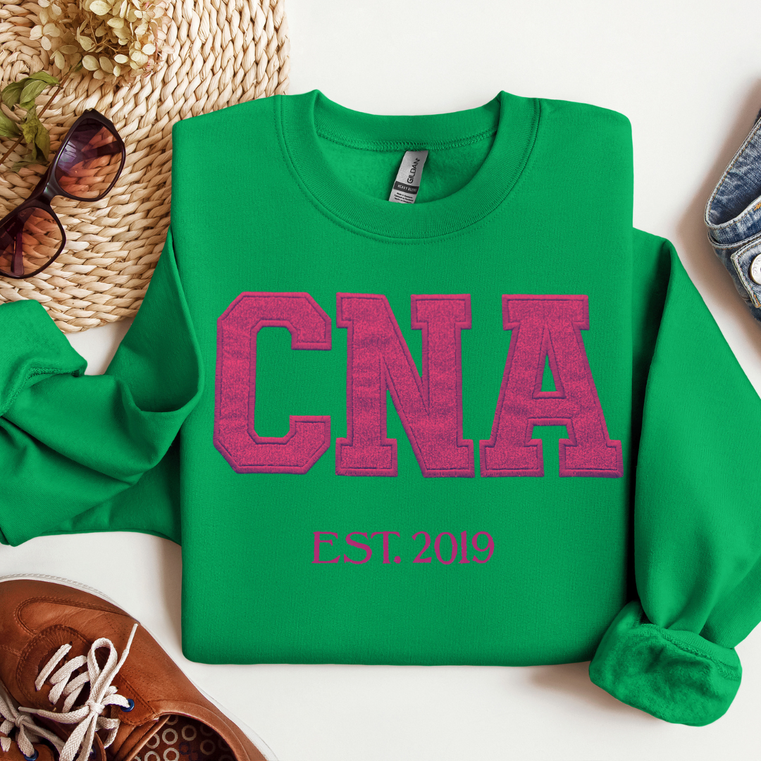 Glitter CNA Embroidery Crewneck