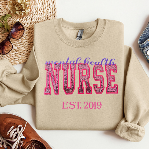 Sequin Mental Health Nurse Crewneck