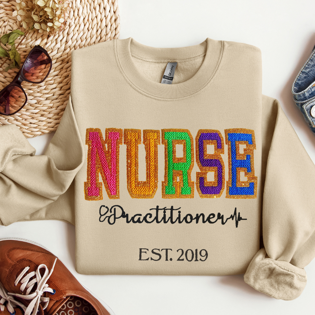 Faux Chenille Practitioner Embroidery Sweatshirt
