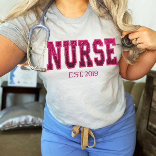 Sequin NURSE T-Shirt