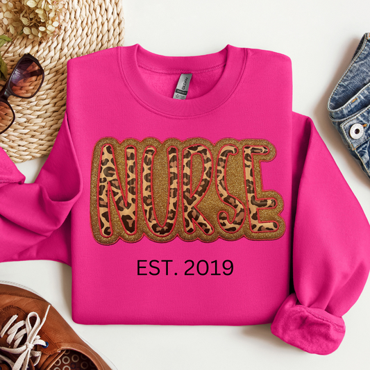 Double Glitter Leopard Crewneck