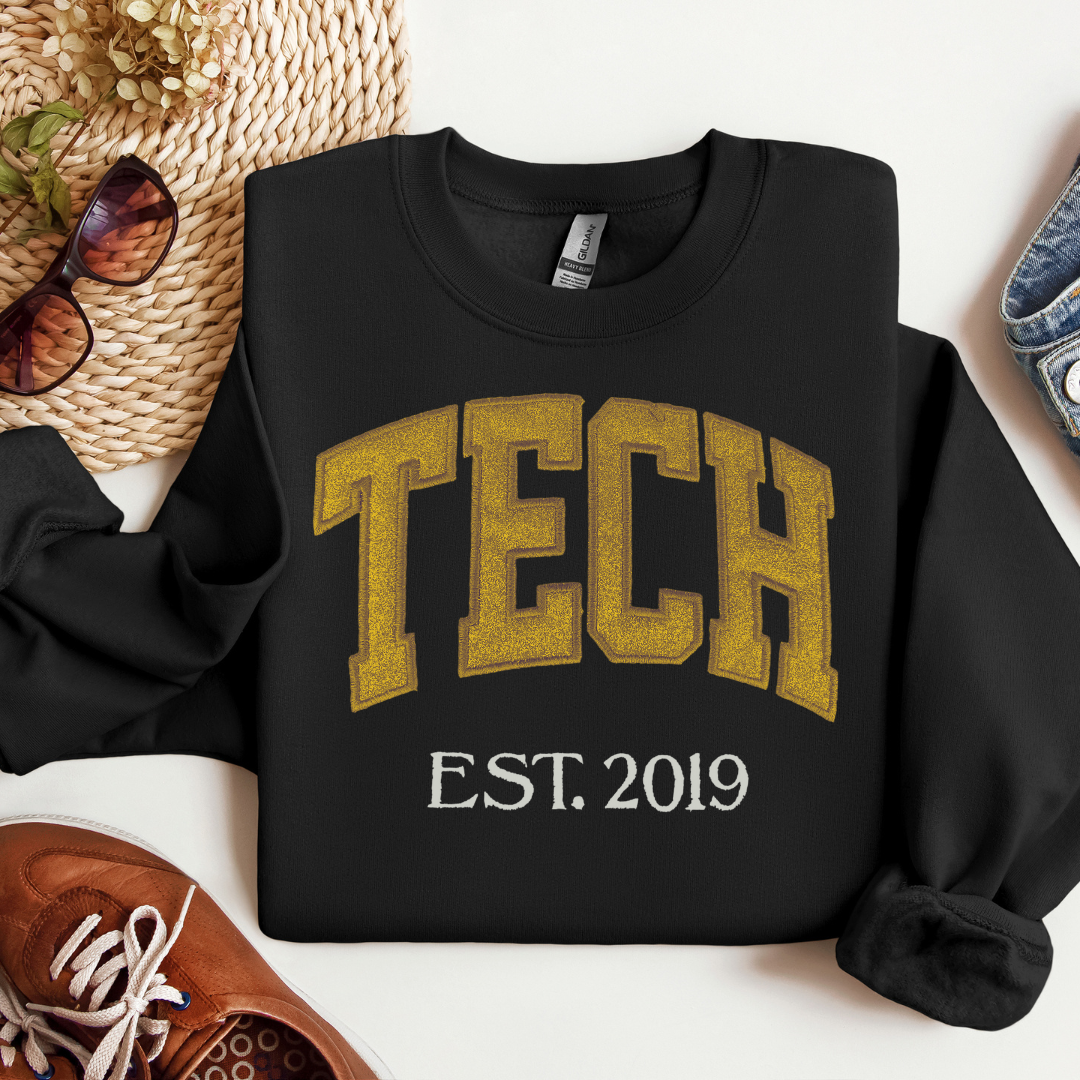 Gold Glitter Nurse Tech Crewneck