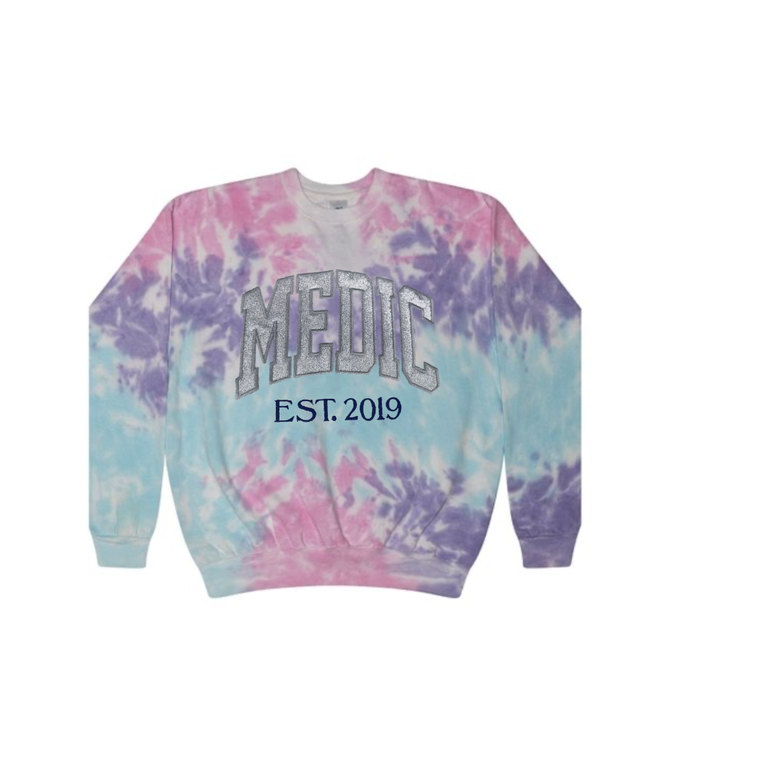 Purple Paramedic Tie Dye Sweatshirt