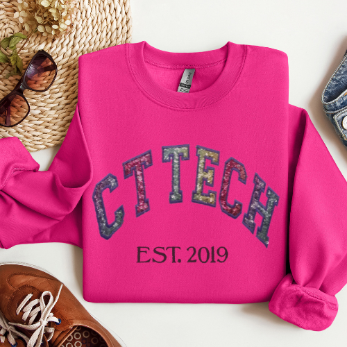 Sequin Rainbow CT TECH Embroidery Crewneck